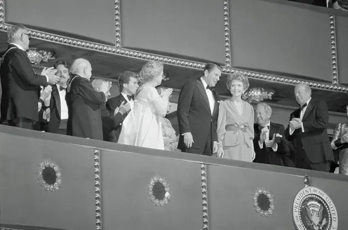 Framed Print : Colleagues Applauding President and Nancy Reagan Framed Print : Colleagues Applauding President and Nancy Reagan