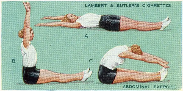 cigarettes and exercise 1937 'Get Fit' Series Print