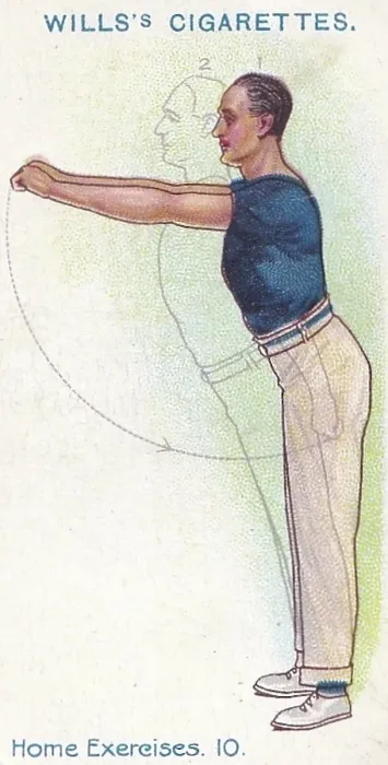Framed Print : Collectible cigarette card, Exercises, Physical Culture series, 1914 Framed Print : Collectible cigarette card, Exercises, Physical Culture series, 1914