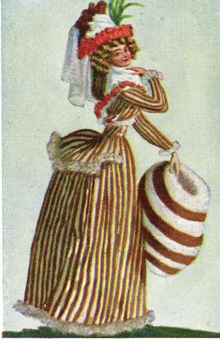 Framed Print : Collectible tobacco card, German Fashions of 1795, Salem Cigarettes, 1927