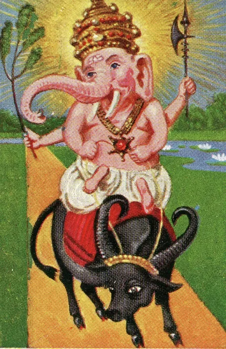 Framed Print : Collectible tobacco card, Hindu God Ganesha, Salem Cigarettes, 1927 Framed Print : Collectible tobacco card, Hindu God Ganesha, Salem Cigarettes, 1927