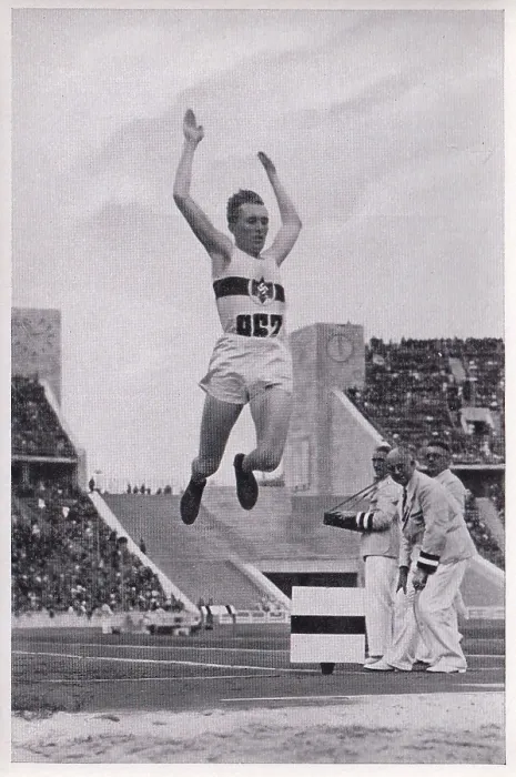Framed Print : Collectible vintage German cigarette card, 1936 Berlin Olympics
