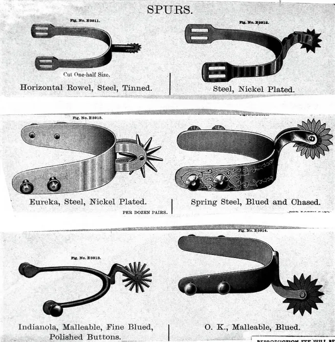 Framed Print : Spurs. A collection of illustrations of spurs from catalogs Framed Print : Spurs. A collection of illustrations of spurs from catalogs