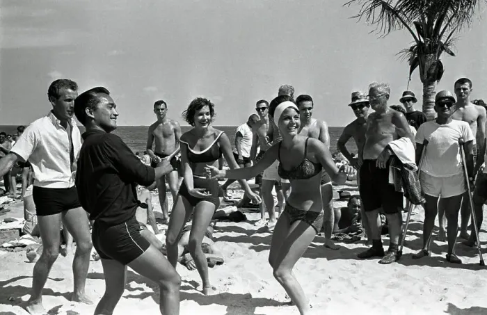 Framed Print : Two College Women Dancing on Beach Framed Print : Two College Women Dancing on Beach