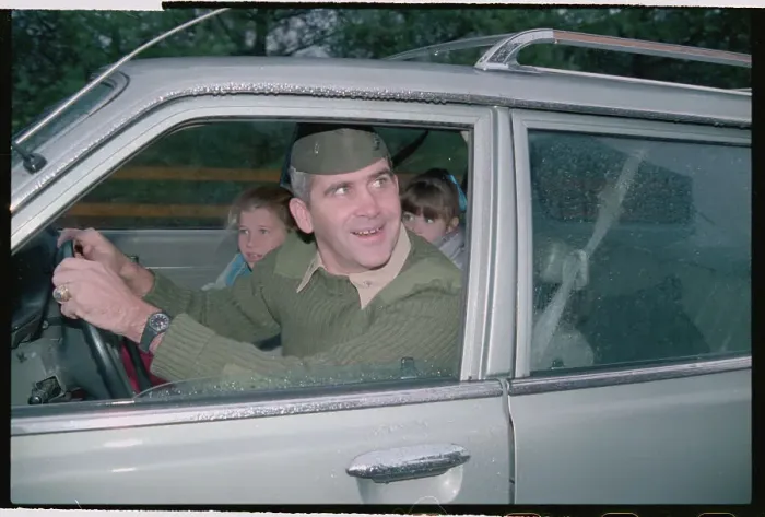 Framed Print : Col.Oliver North and daughters Framed Print : Col.Oliver North and daughters