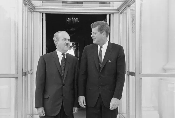 Framed Print : Colombian President-Elect Visiting Kennedy Framed Print : Colombian President-Elect Visiting Kennedy