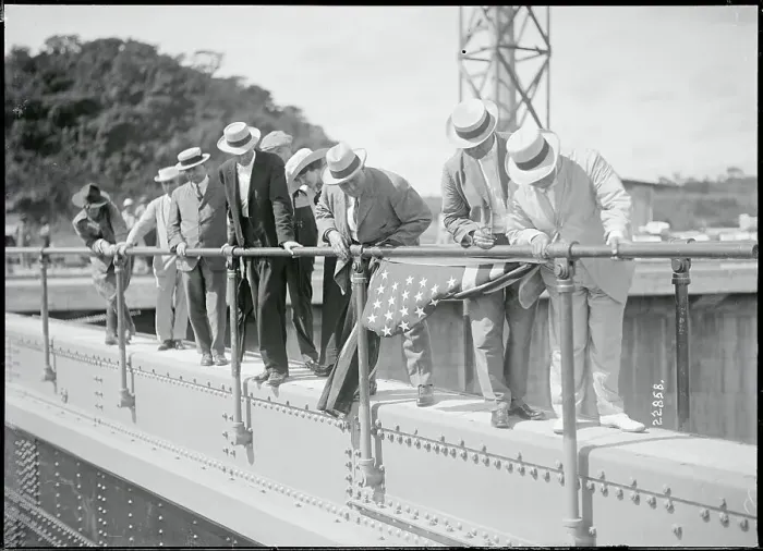 Framed Print : Colonel Geothals, Left, Describing Panama Canal Framed Print : Colonel Geothals, Left, Describing Panama Canal