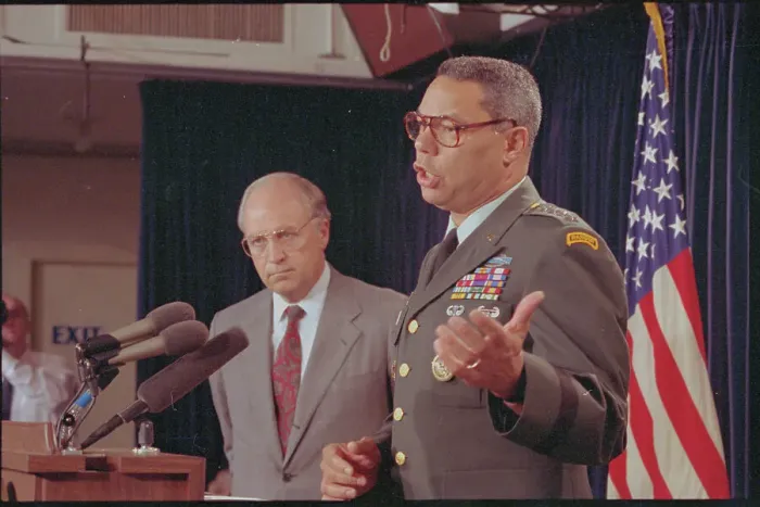 Framed Print : Colonel Powell with Dick Cheney Framed Print : Colonel Powell with Dick Cheney