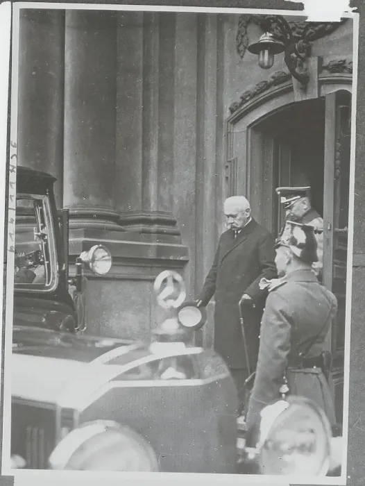 Framed Print : Colonel Von Hindenburg Leaving Church with His Son Framed Print : Colonel Von Hindenburg Leaving Church with His Son