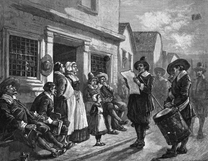 Framed Print : Colonial Town Crier In Town Scene Framed Print : Colonial Town Crier In Town Scene