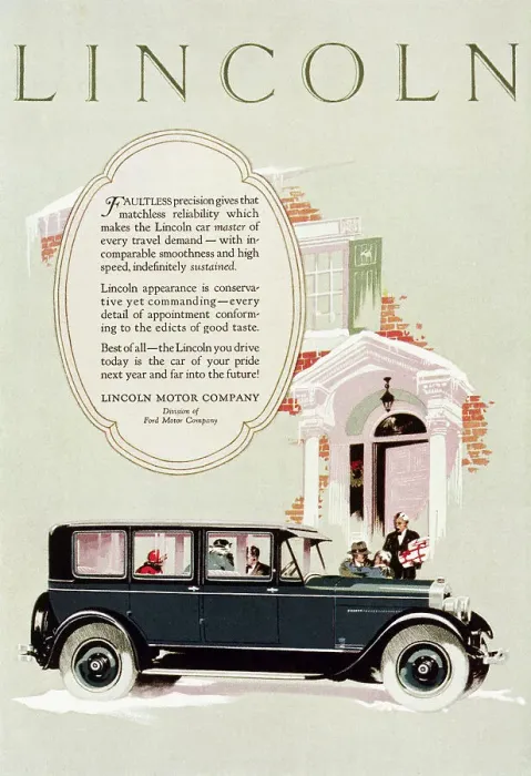 Framed Print : Color Advertisement for 1926 Ford Lincoln Sedan Framed Print : Color Advertisement for 1926 Ford Lincoln Sedan