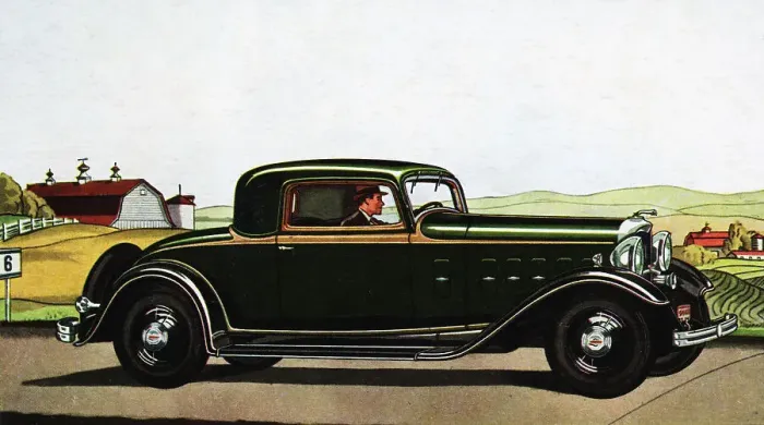 Framed Print : Color Illustration of Man Driving Lincoln Coupe V-8 Framed Print : Color Illustration of Man Driving Lincoln Coupe V-8