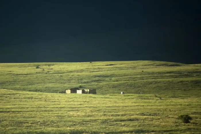 Framed Print : color image, day, grass, house, landscape, meadow, moody sky, no people, orange free state Framed Print : color image, day, grass, house, landscape, meadow, moody sky, no people, orange free state