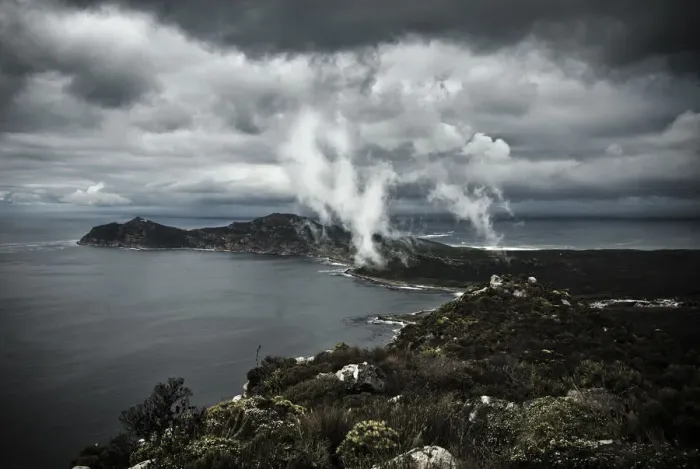 Framed Print : color image, photography, south africa, cape town, storm cloud, overcast, dramatic sky