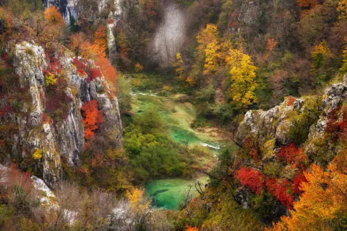 Framed Print : Color of Plitvice National Park in autumn season, Croatia Framed Print : Color of Plitvice National Park in autumn season, Croatia