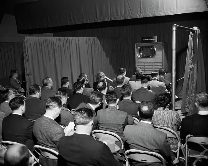 Framed Print : Color Television Demonstration Framed Print : Color Television Demonstration