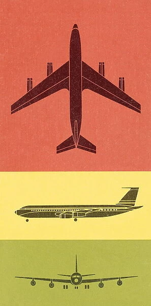 Color Three Views of Airplane
