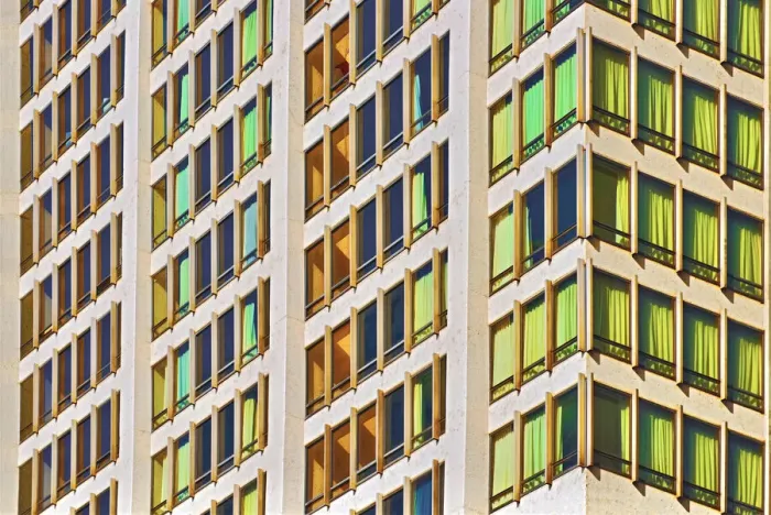 Framed Print : Colored Curtained Windows Framed Print : Colored Curtained Windows
