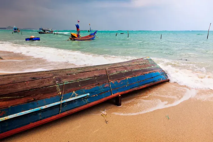 Framed Print : Colorful fishing boats at shores of Natien Framed Print : Colorful fishing boats at shores of Natien