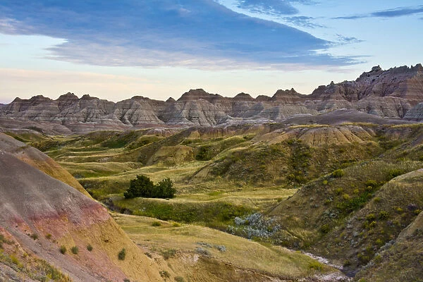 Colorful hills of Badlands Loop trail, Badlands National Park, South Dakota, USA