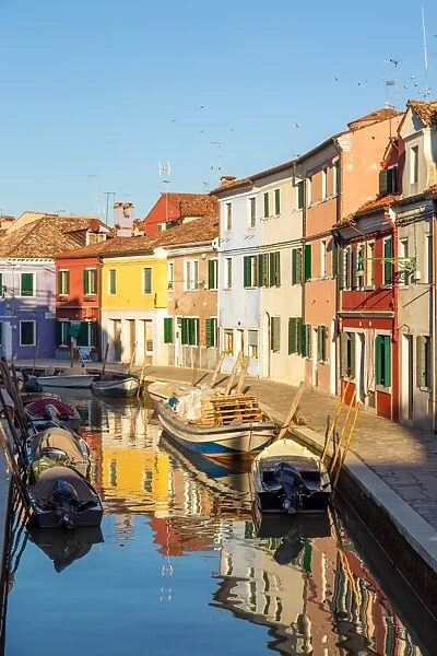 Colorful houses in the island of Burano, Venice