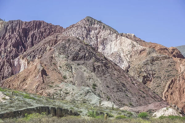 Colorful mineral-rich mountains, at Purmamarca, Jujuy Province, Argentina