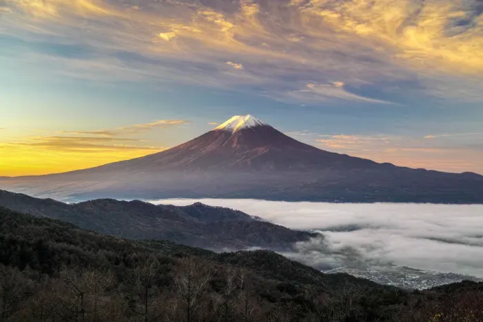 Framed Print : Colorful Morning above the clouds