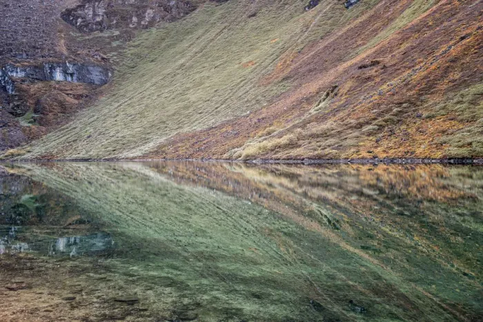 Framed Print : Colorful reflection in a small lake at Thrika camp, Gasa District, Snowman Trek, Bhutan Framed Print : Colorful reflection in a small lake at Thrika camp, Gasa District, Snowman Trek, Bhutan