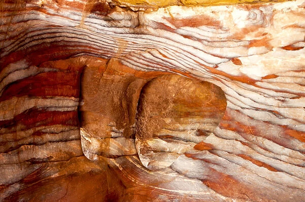 Colorful Rock detail of Petra Ma an Jordan