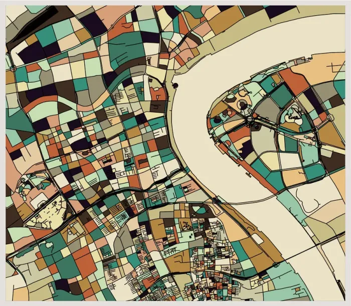 Framed Print : colorful Shanghai art map