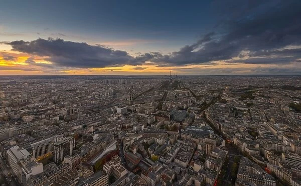 colorful sunset of Paris