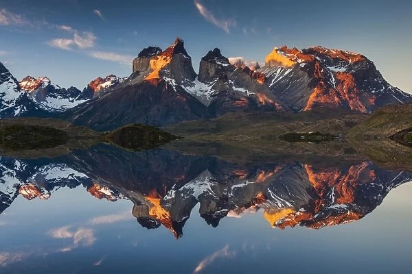 Colorful sunset in Torres del Paine, Chile
