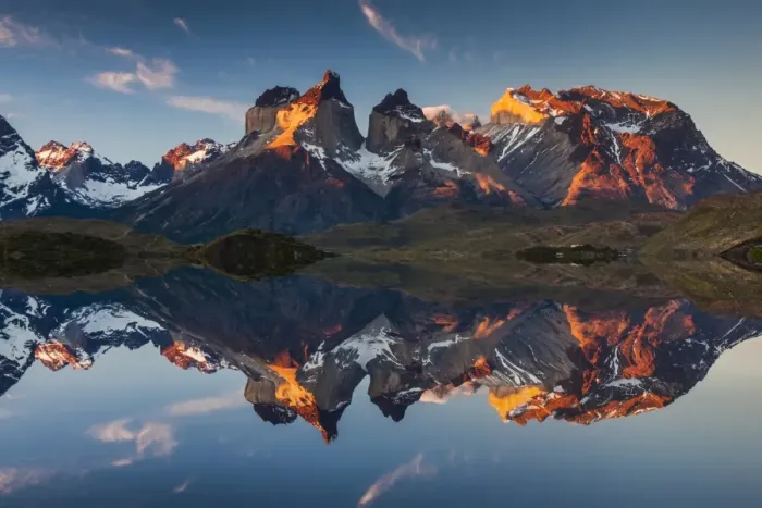 Framed Print : Colorful sunset in Torres del Paine, Chile Framed Print : Colorful sunset in Torres del Paine, Chile