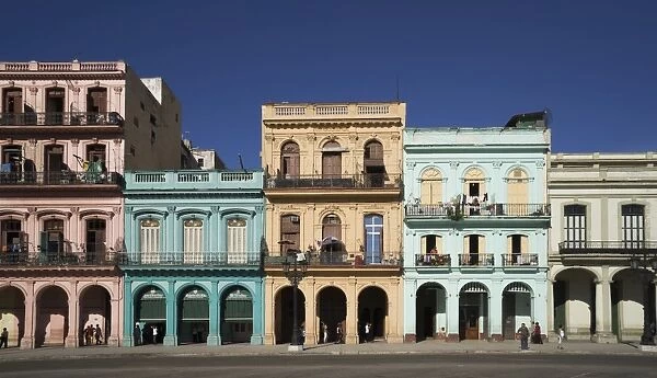 Colorful tropical buildings in old Havana