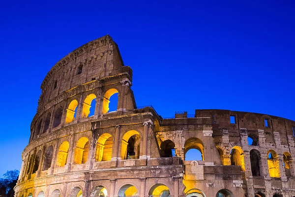 The Colosseum at dawn in Rome, Italy