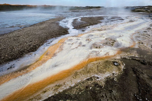 Coloured minerals, Hveravellir high temperature or geothermal region, Highlands, Iceland, Europe