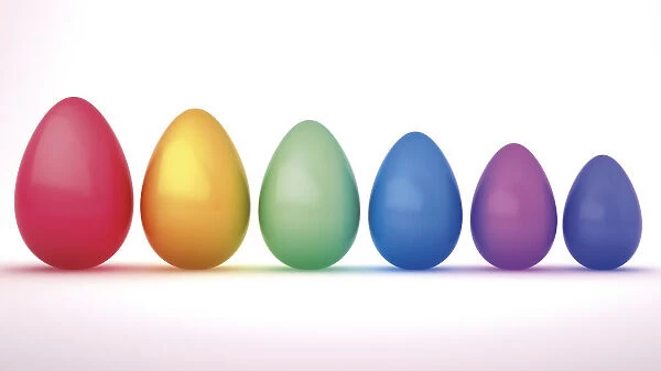 Colourful Easter eggs, 3D illustration
