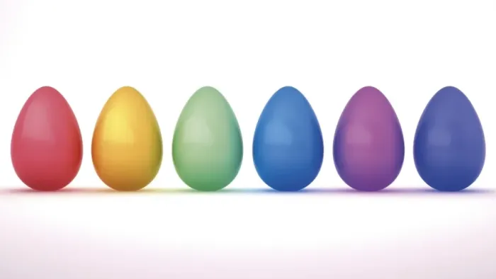 Framed Print : Colourful Easter eggs, 3D illustration Framed Print : Colourful Easter eggs, 3D illustration