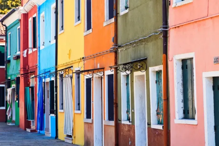 Framed Print : Colourful homes