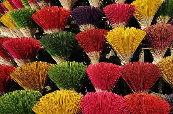 Colourful incense sticks, Hue, Vietnam, Asia