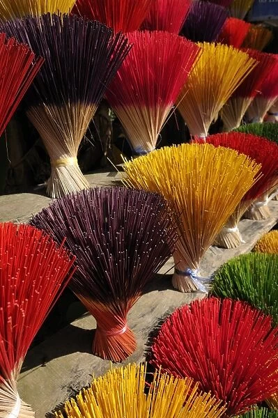 Colourful incense sticks, Hue, Vietnam, Asia