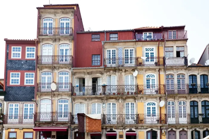 Framed Print : Colourful townhouses in the Ribera Framed Print : Colourful townhouses in the Ribera