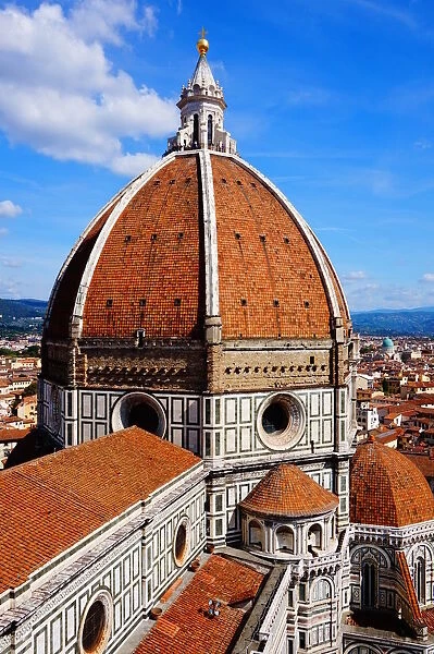 Colourful view on the Dome of the Cathedral, Florence, Italy