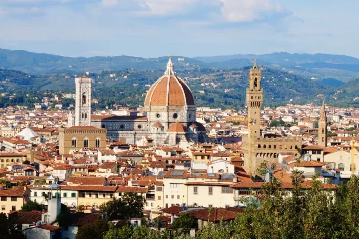 Framed Print : Colourful view over Florence, Duomo, Palazzo Vecchio, Campanile, Italy Framed Print : Colourful view over Florence, Duomo, Palazzo Vecchio, Campanile, Italy