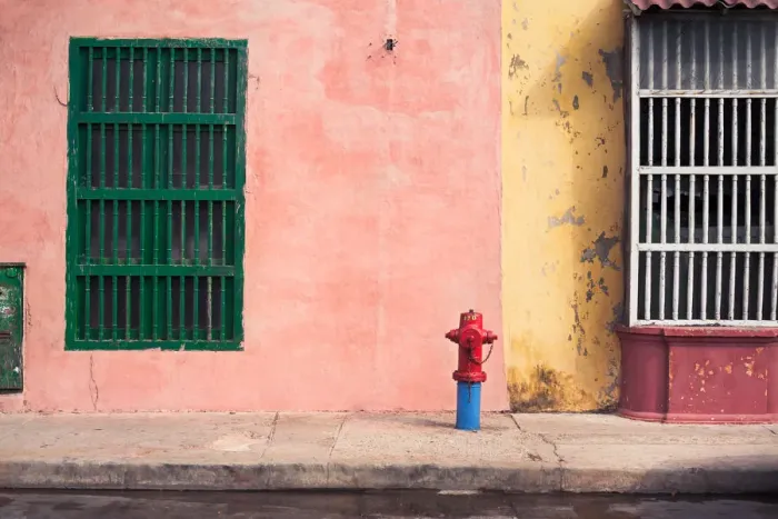 Framed Print : Colourful Weathered Wall, Cartagena, Colombia Framed Print : Colourful Weathered Wall, Cartagena, Colombia