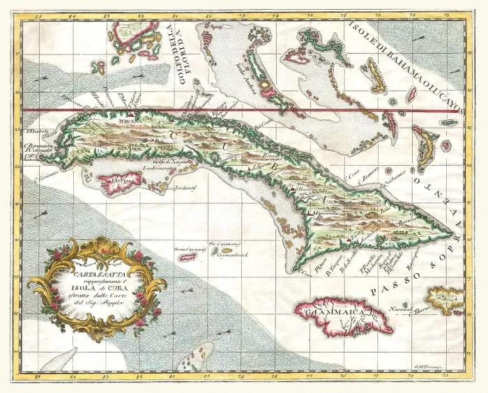 Framed Print : Coltellini Map of Cuba and Jamaica Framed Print : Coltellini Map of Cuba and Jamaica