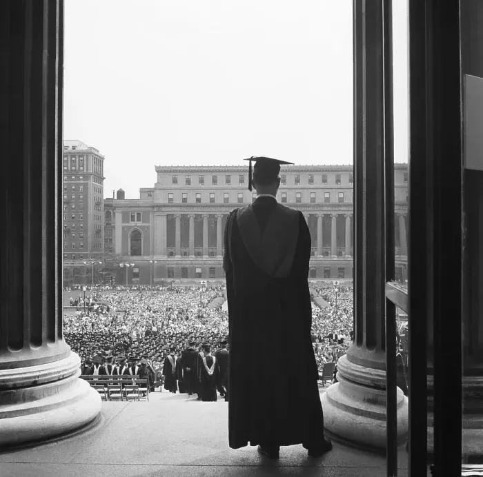 Framed Print : Columbia University Graduate at Commencement Framed Print : Columbia University Graduate at Commencement