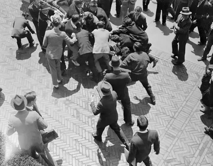 Framed Print : Columbia University Scuffle After Diego Rivera Visit Framed Print : Columbia University Scuffle After Diego Rivera Visit