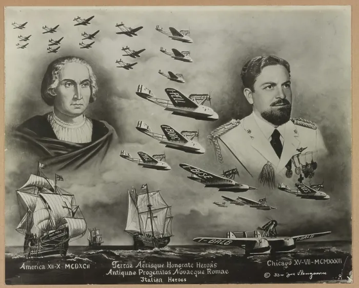 Framed Print : Columbus And Balbo Poster