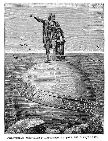 Columbus monument engraving 1892